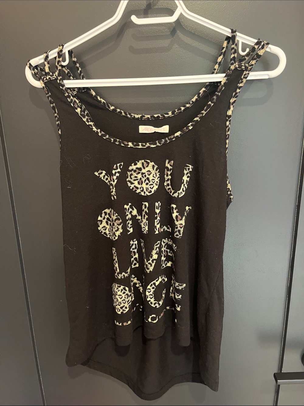 ARDENE yolo y2k leopard print tank top